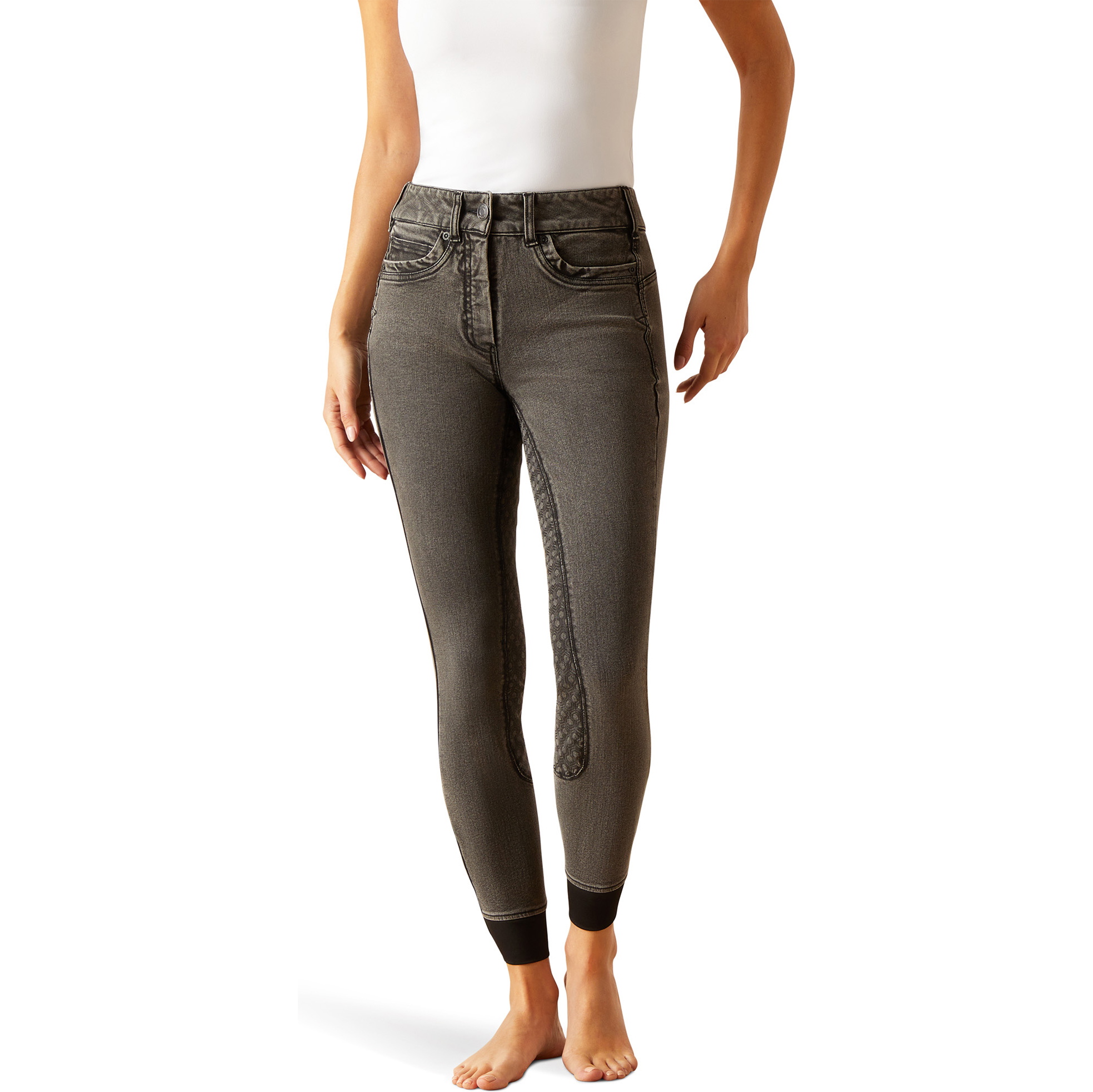 Ariat Femmes Halo Grey Denim Full Seat Breeches 10048559 - Grey Rinse